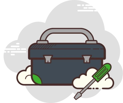 A picotgram of a toolbox and a wrench