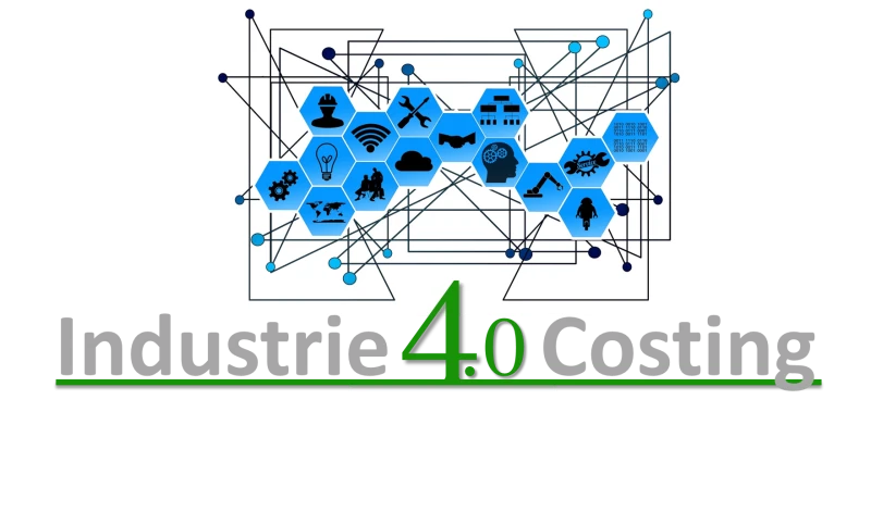 Industrie 4.0 Kalkulation mit vielen Symbolen