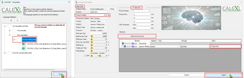 CALC4XL Screenshot main parameters of the new AI-part